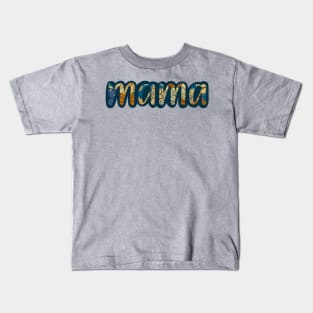 Yellow and Blue Floral Mama Design Kids T-Shirt